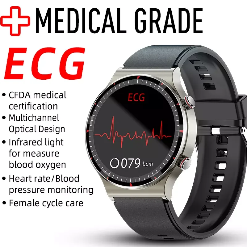 High Quality G08 Ppg Ecg Smart Watch Heart Rate Monitor Smart Watch Medical Grade Health Smart Watch