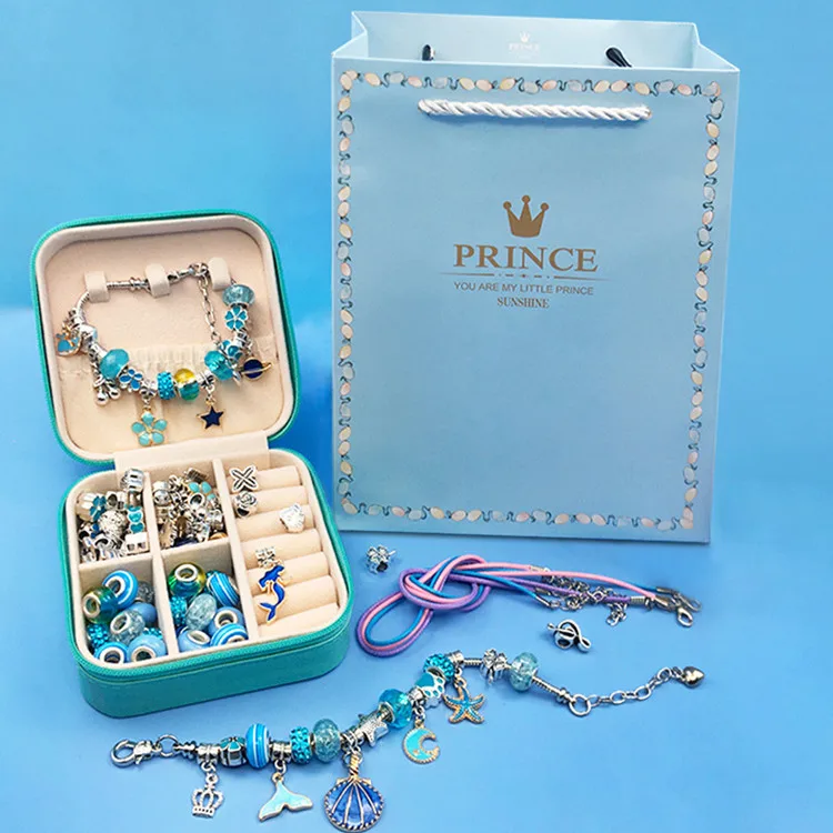 Famous Brand Fantasy Girls Charms Making Kit Bracelet DIY Jewelry Set for Cartoon Kids with Gift Box Friendship Bracelet