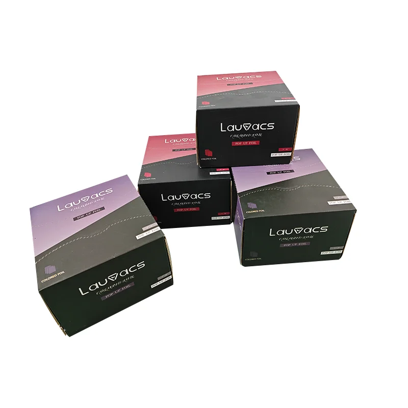 Ready to Ship 127x279mm 500 Sheets Sample Pre cut Embossed Printed Pop up Sheets hair foils for highlighting - 500 foil sheets