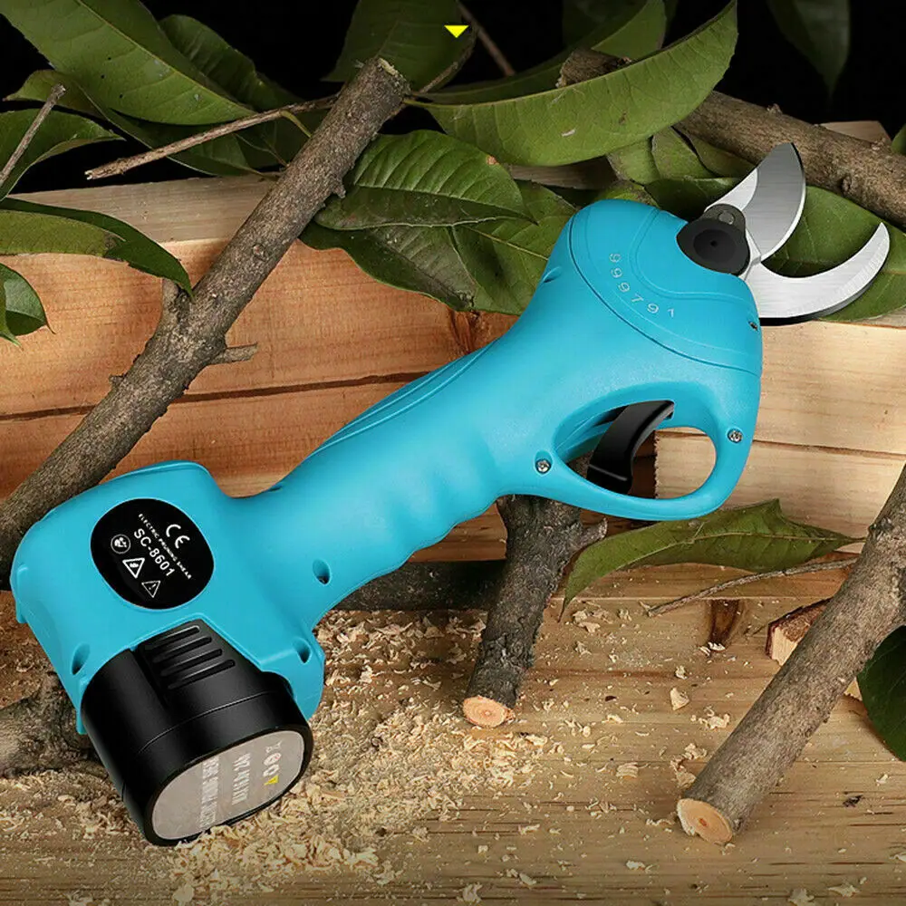 25mm Electric Cordless Secateur Branch Cutter Tree Pruning Shear Trimmer Scissors