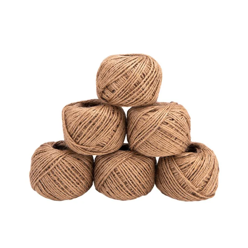 Two strands of fine hemp rope handmade jute rope  30m 50 m 100m  Packaging binding rope