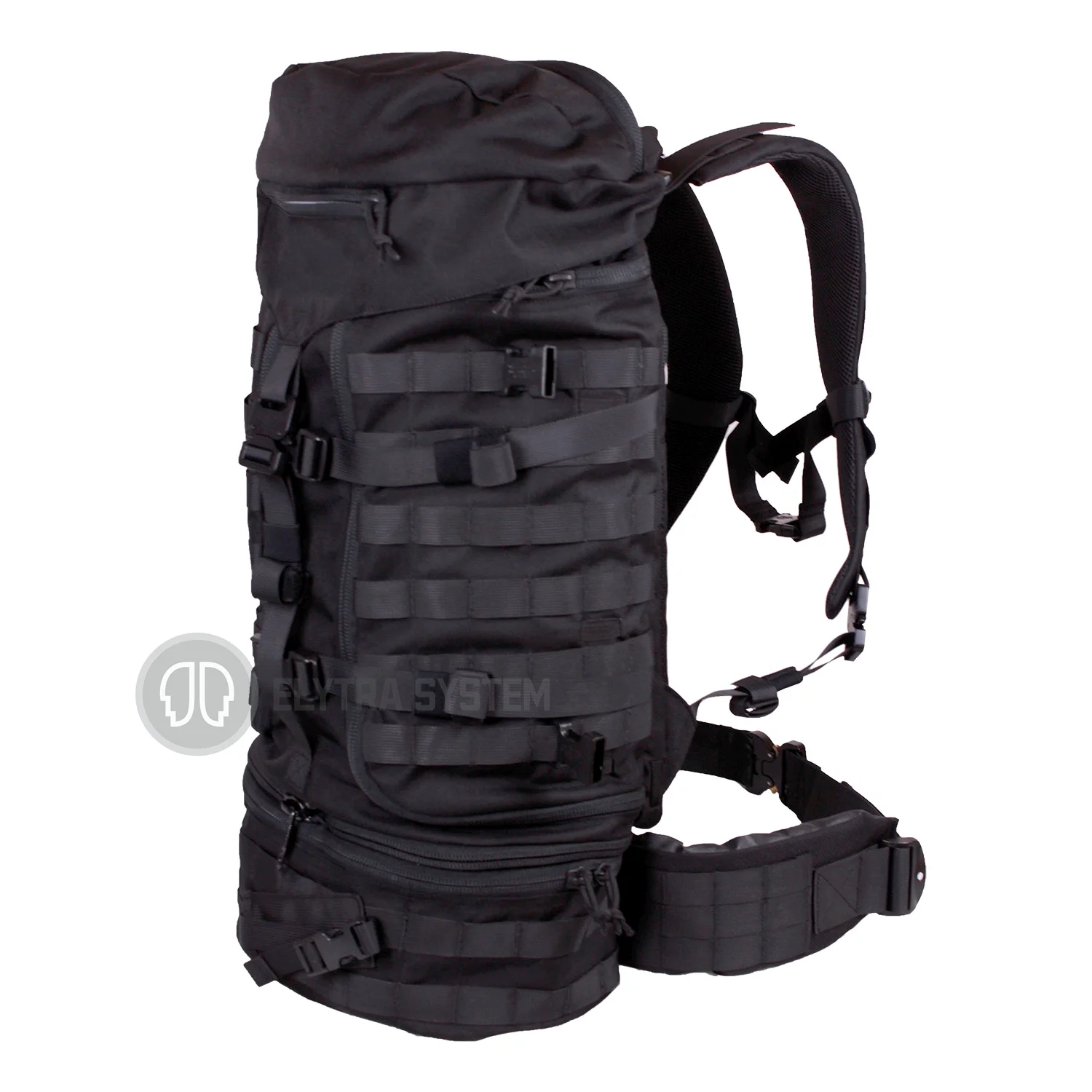 High Capacity Backpack Hiking Modular pouches Outdoor Quick Release Hunting Black