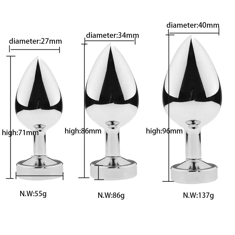 Stainless Steel Dilator Vaginal Waterproof Threaded Flashing Metal Prostate Beads Massager Sex Toy Butt Anal Plug