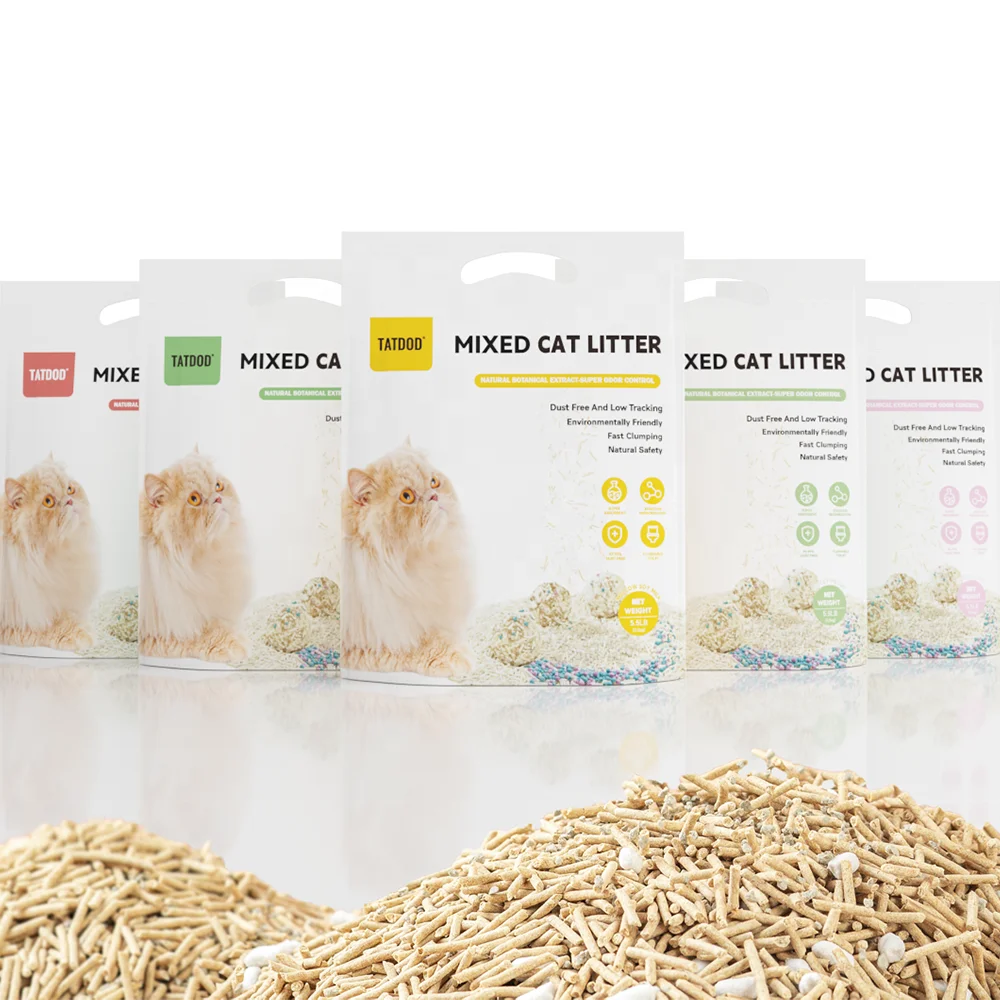 Factory Selling 2.5kg 1.5mm Rose Fragrance Cat Litter Tofu Not Easy To Scatter Flushable Toilet  Tofu Cat Litter
