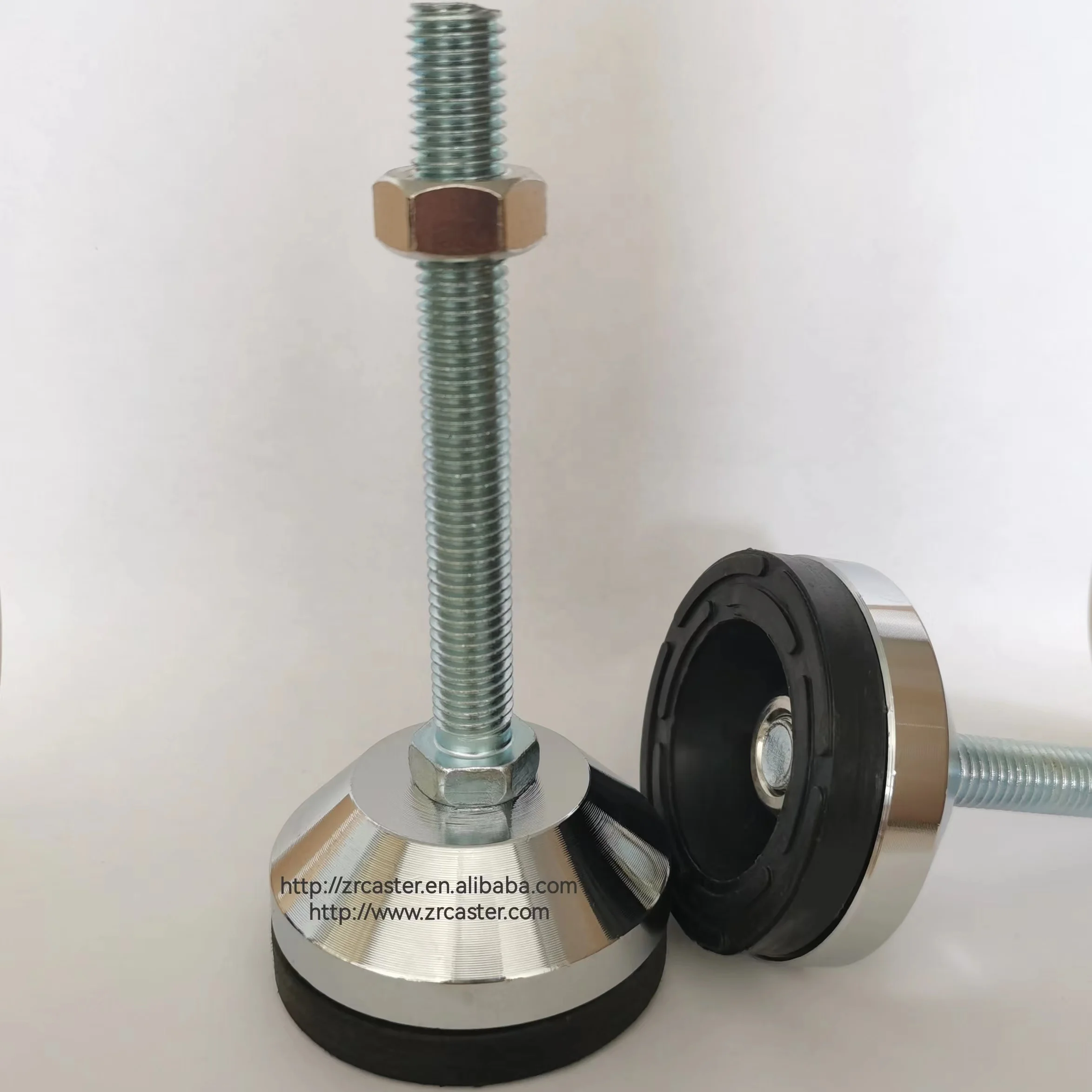 SS Galvanized/Chrome/Nickel Plating Steel Anti Vibration Non-skid Rubber PVC Foot M10 M12 Adjustable Leveling Feet For Machine