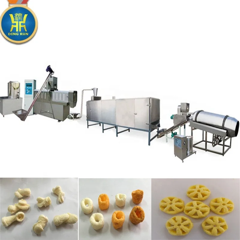 Corn Sticks Puffs Snack Processing Line Machine Complete Puffed Snacks Production Plant