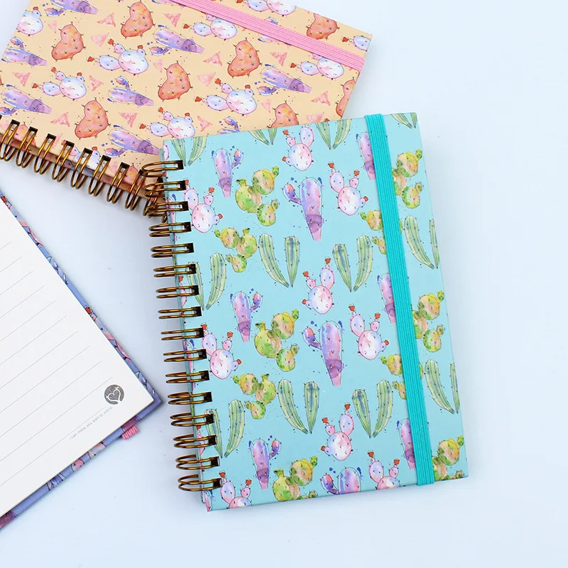 Logo Support Wholesale A5 Diary Notebook Spiral Notebook Hard Cover Loose Leaf Notebook Thickened Horizontal Line