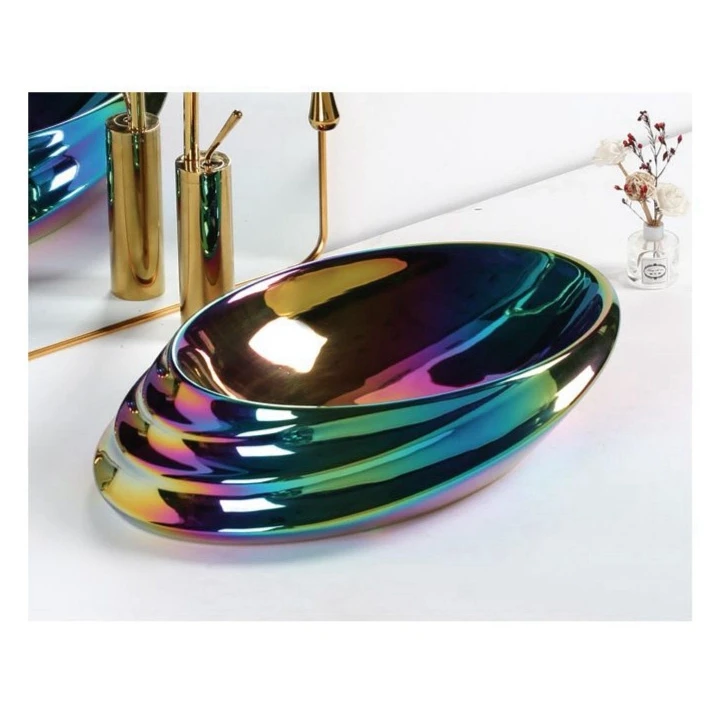 modern white bathroom vessel sink countertop washbasin ceramic art hand wash basin