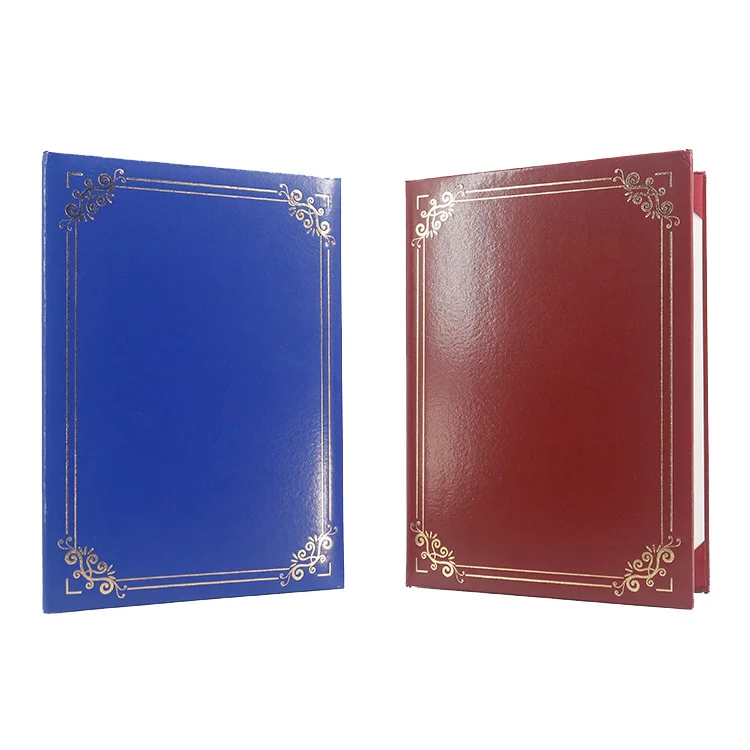 Custom Logo Letter Size Leatherette Graduation Certificate Holder Diploma Folder Cover with Gold Foil Border