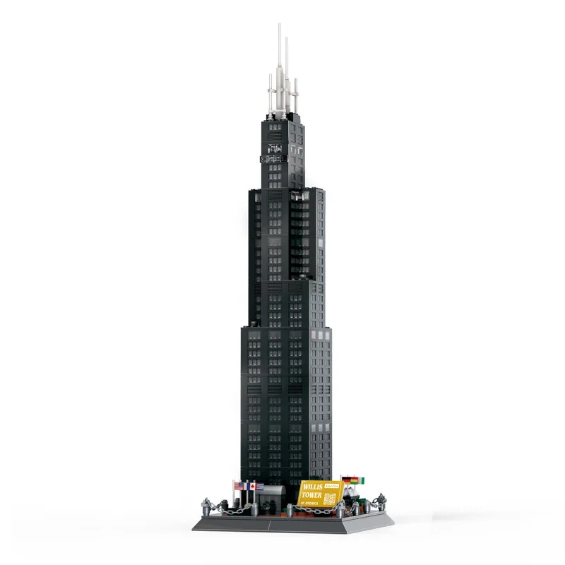 5228 Wange Willis Tower детская развивающая игрушка город Вид на улицу строительный блок кирпичная Детский развивающий подарок