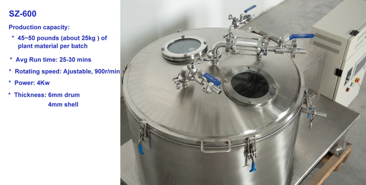 Cold Extraction Machine Alcohol Industrial Ethanol Centrifugal Separation Platform with Chiller Solvent Tank