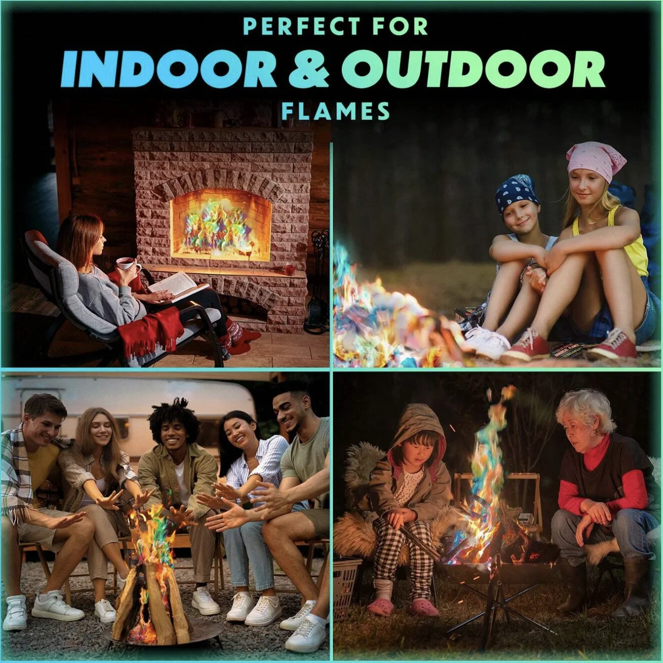 Blaze Magical Flames Fire Fire Pits and Campfire Accessories Create Rainbow Fire Magic Changer Camping Essentials 30 Packs