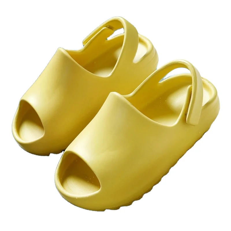 Летние детские сандалии для девочек и мальчиков, комнатная обувь из ЭВА, мягкие пляжные шлепанцы для детей и родителей, тапочки Yeezy