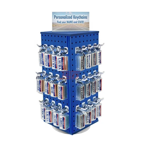 rotatable displays for keychains counter top metal keychain display stand
