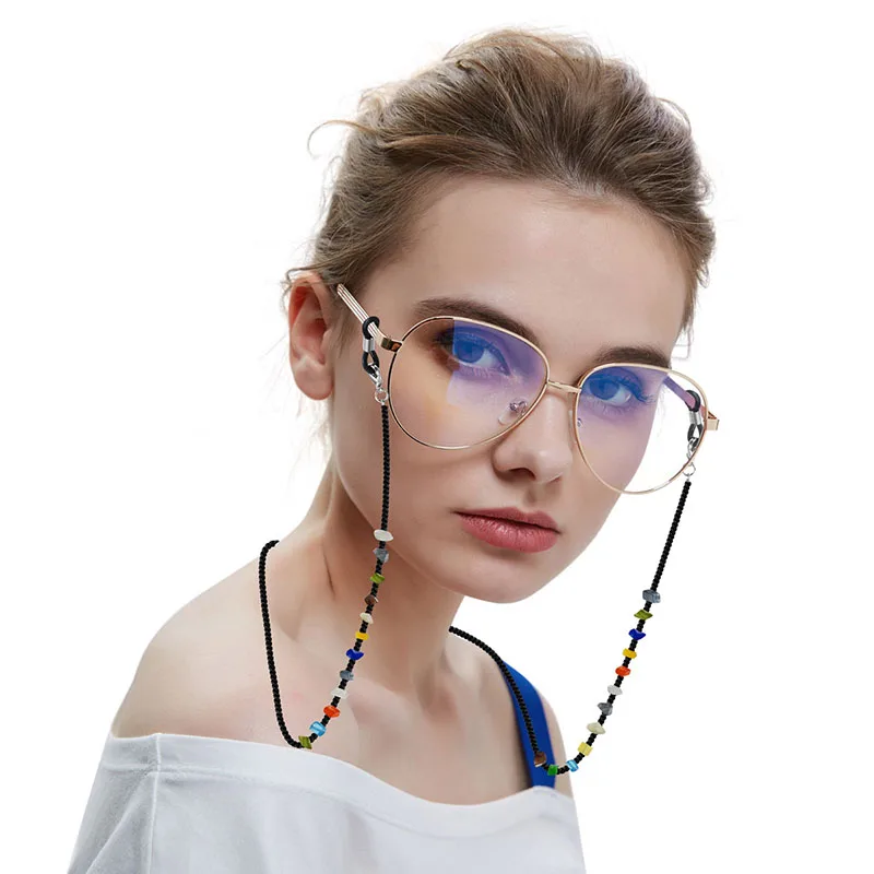 Color Reading Glasses Chain Colorful Stone Sunglasses Cords Eyeglass Lanyard Hold Straps Eyewear Retainer For Women