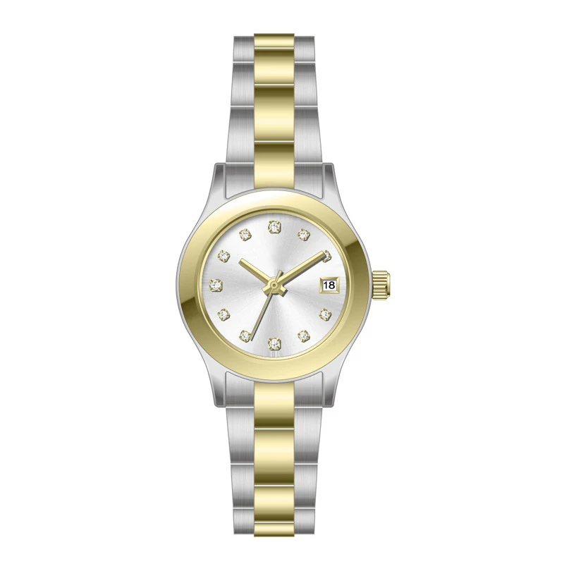 Fashion Pure Gold Color Ladies Bracelet Quartz Alloy Watch Western women wrist watches