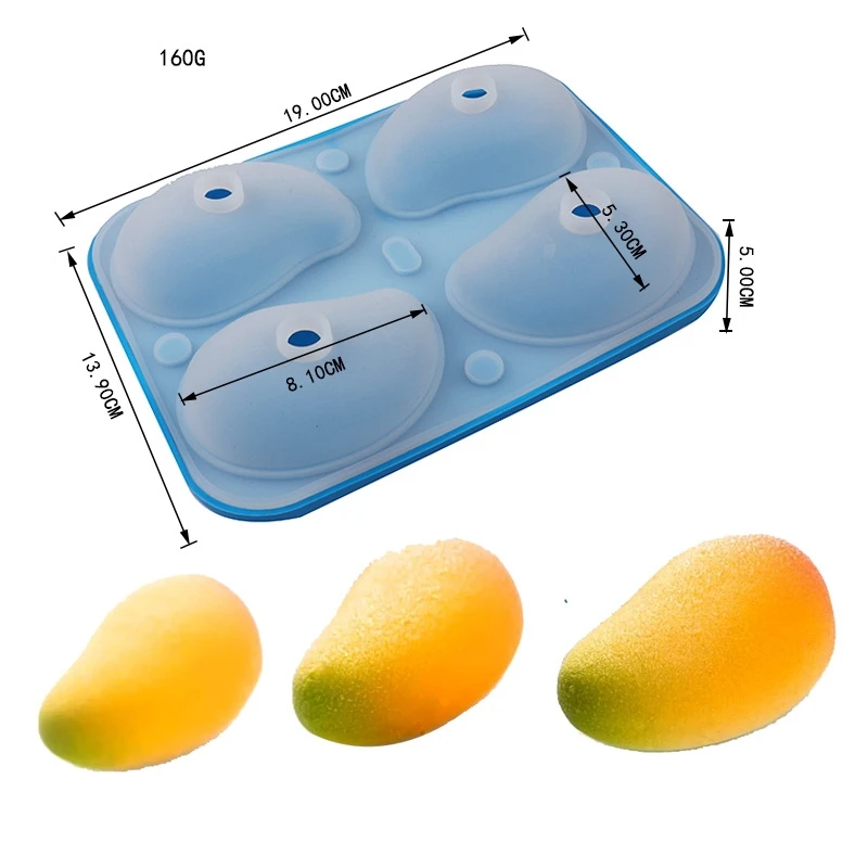 Mango silicone mold, can be used to make ice cubes, cakes, chocolates, candles, soap