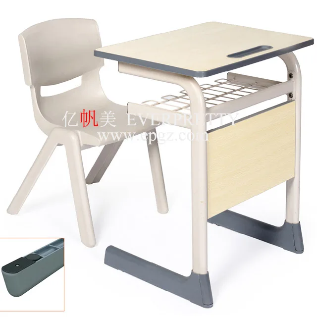Single metal MDF modern comfortable steel student classroom desk and chair school furniture equipment suppliers manufacturer