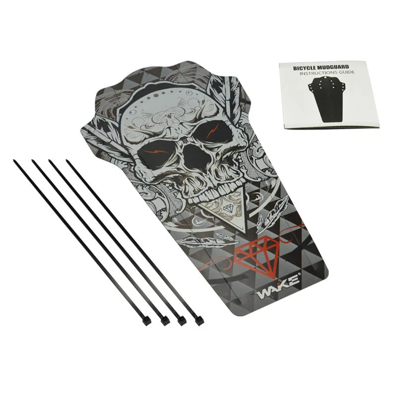 Hot Sale Road Bike Fenders Color Printing Ultra-thin Foldable Mudguard Bicycle Riding Equipment WAKE Mudguard