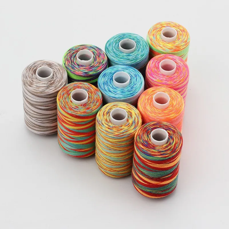 1000 Yards Polyester Multi-Color Sewing Thread Dyed Sections for Quilting & Sewing Machines for Needlework
