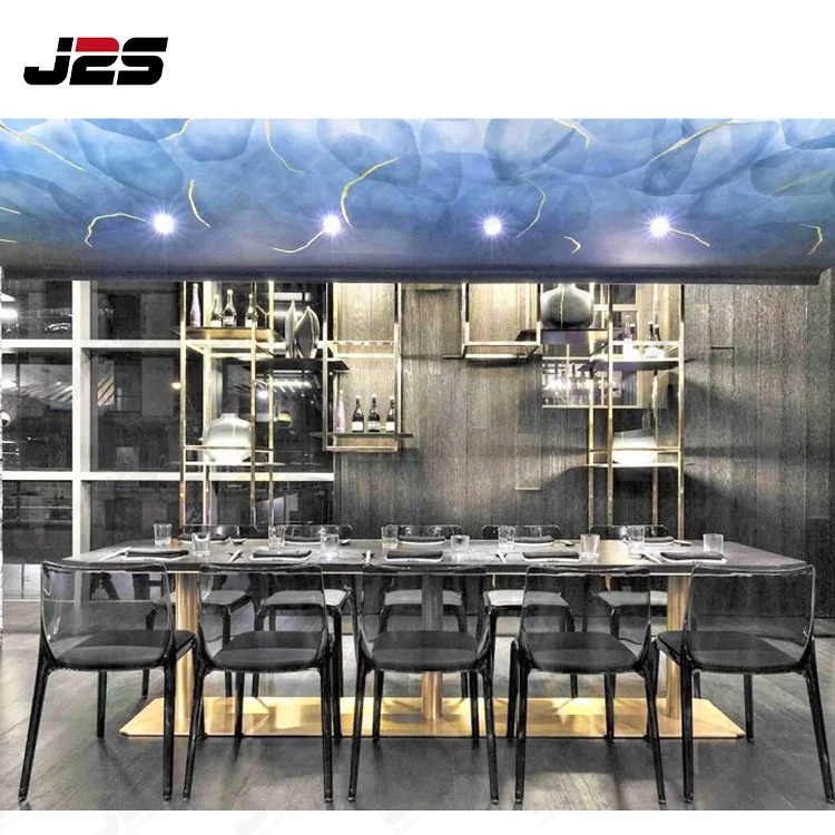 Custom American Panama brushed plated Stainless steel pizza restaurant sofa table and chair furniture for bar cafe