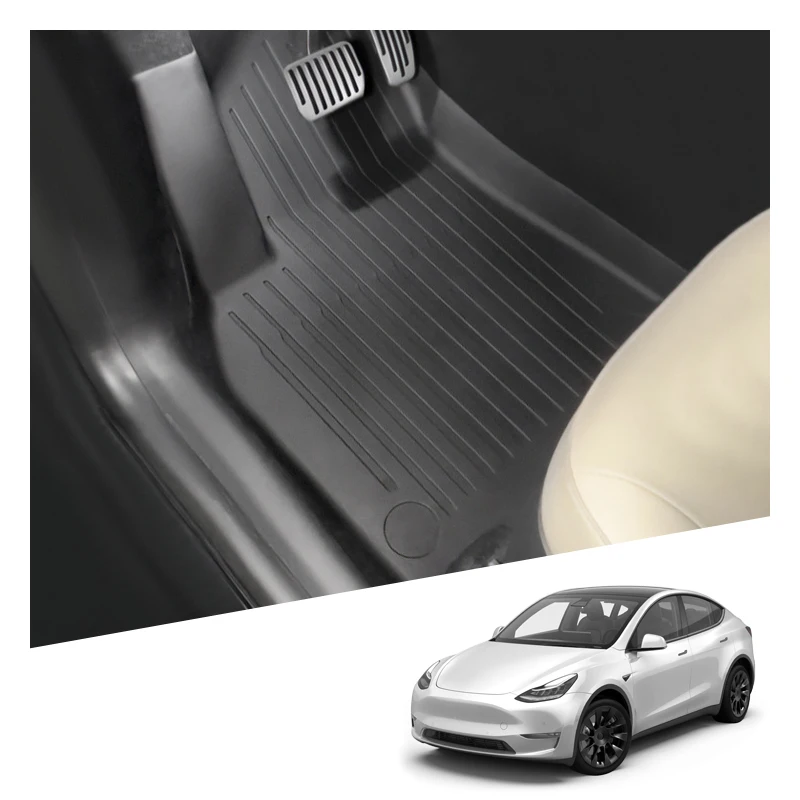 2022 New Design Tpe Rubber Odorless All Weather Waterproof Anti-slip Car Foot Mat Original pattern car mats for Tesla Model Y