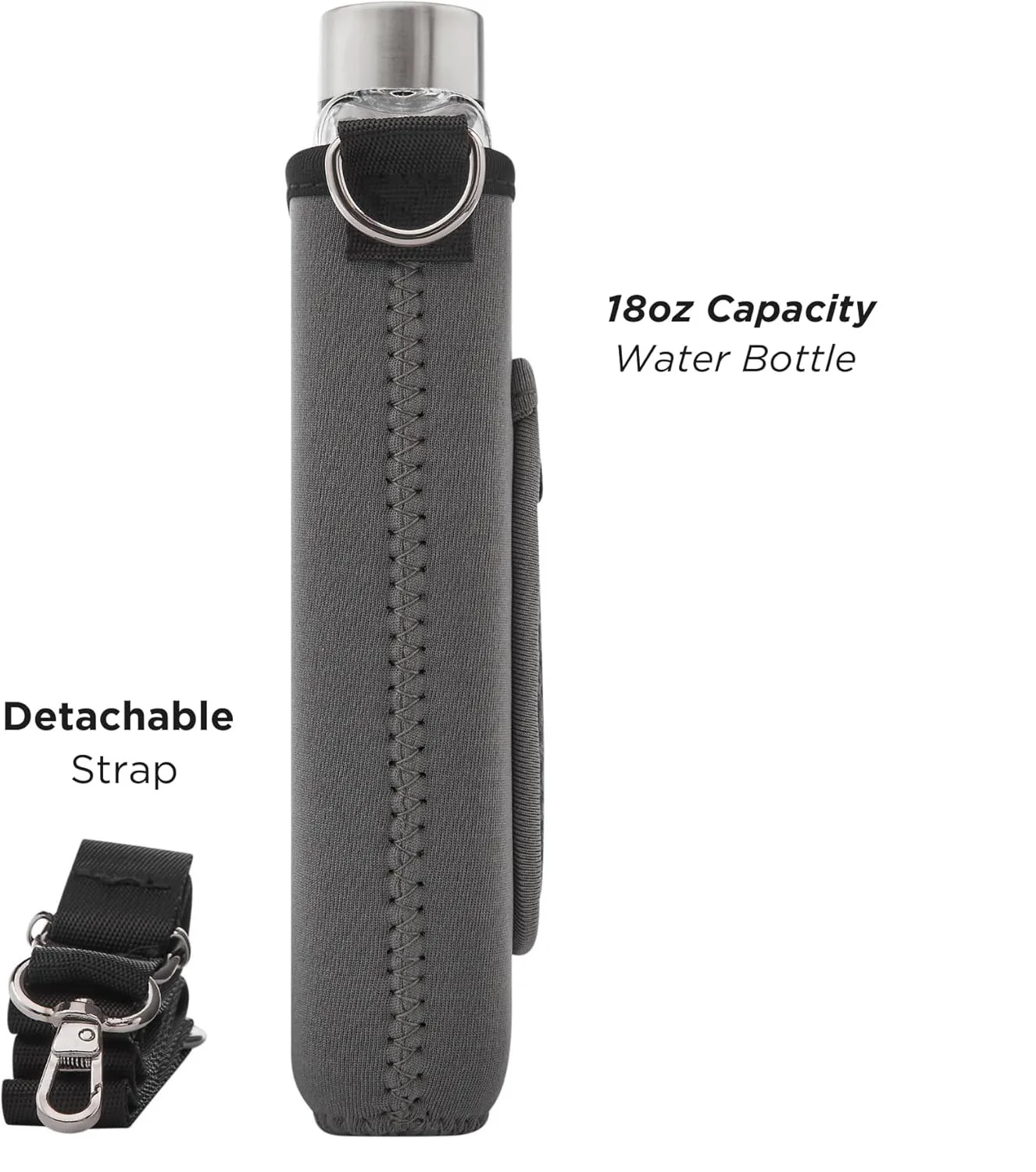 Custom Neoprene 13oz Flat Water Bottle Sleeve 18oz Slim Flask Holder