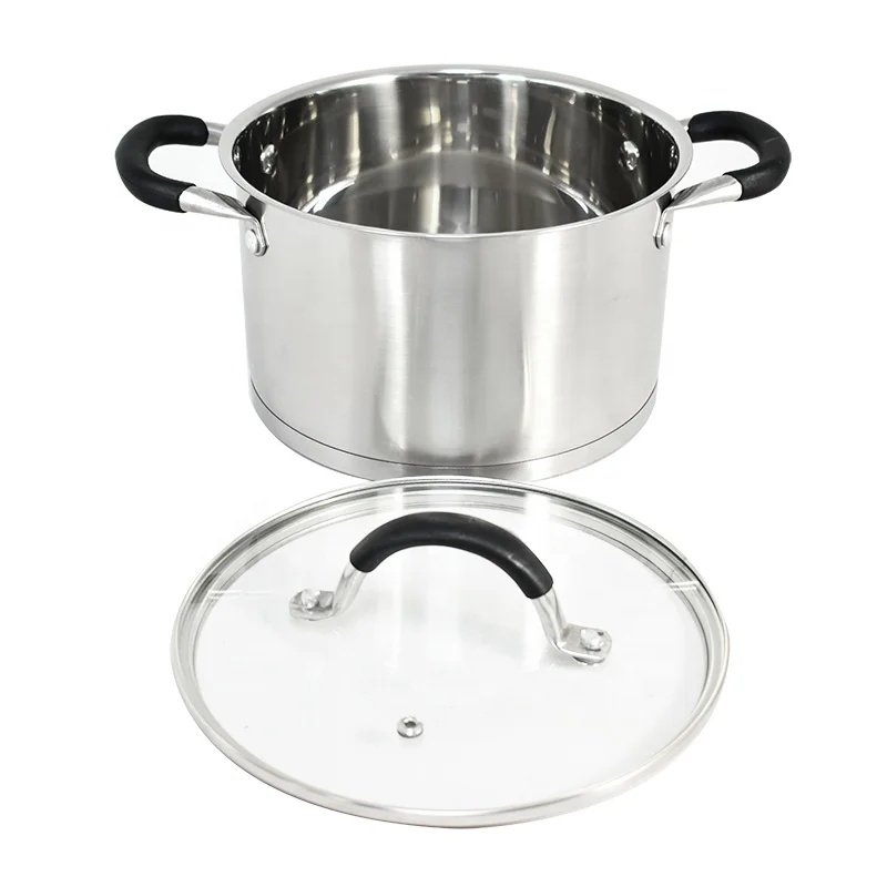 Vinod cookware kitchen ware sets stainless steel pot cooking cauldron wicca straight side glass cover home usage