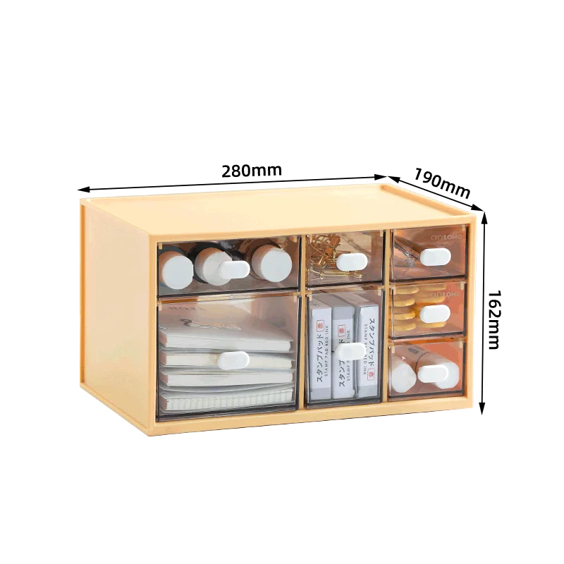 Cosmetics Storage Box Plastic Storage Drawer Type Finishing Desktop Skincare Lipstick Multifunctional Plastic Storage Drawer