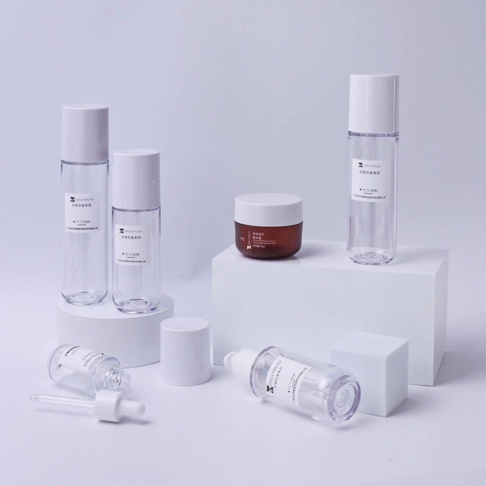 Wholesale 50g 30ml 80ml 100ml 120ml 150ml Plastic Lotion Pump Bottle Packaging Face Serum Cosmetics Bottles and Jars
