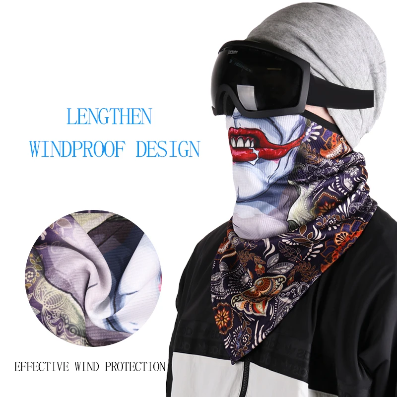 Winter warm thickened ski mask cold windproof sports face towel ski warm triangle towel Thicken the Halloween mask