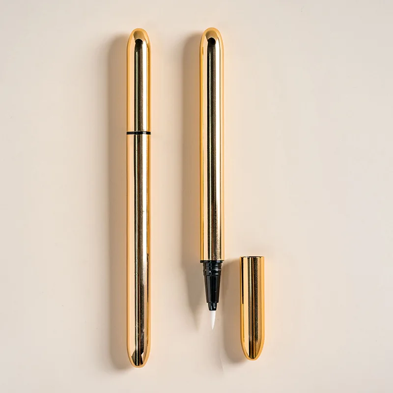 0.8ml Gold Fashionable Aluminum Liquid Eyeliner Tube With Steel Ball High Quality Empty Eyeliner Tube