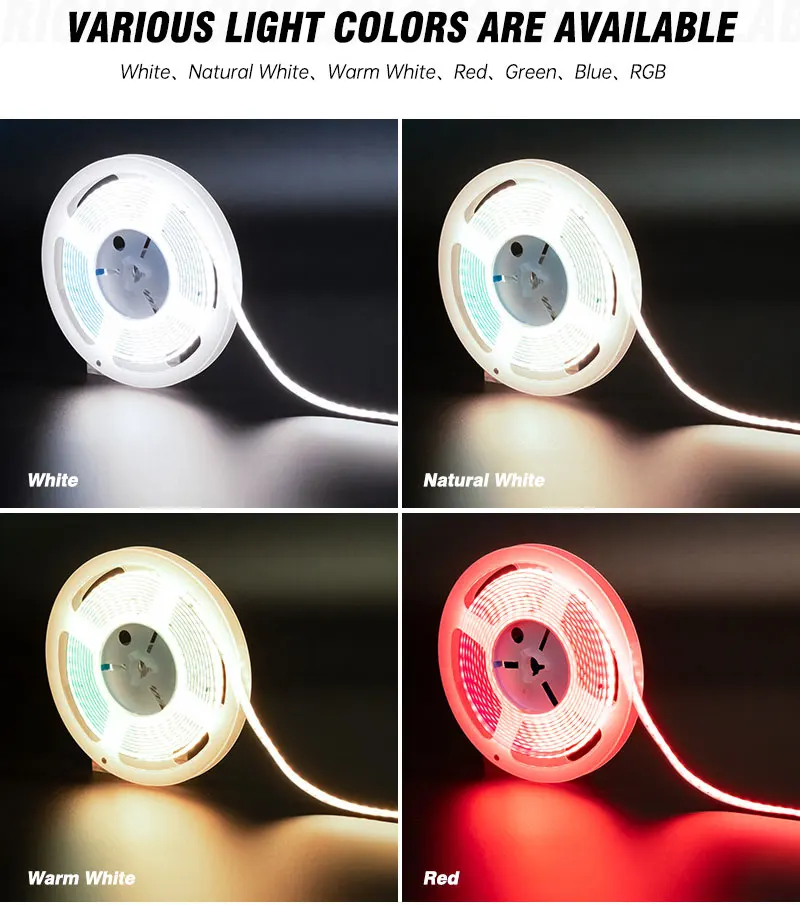 CCT zigbee RGB RGBW cob led strip light 24v 12V outdoor led strip light flexible waterproof led light strip with remote control