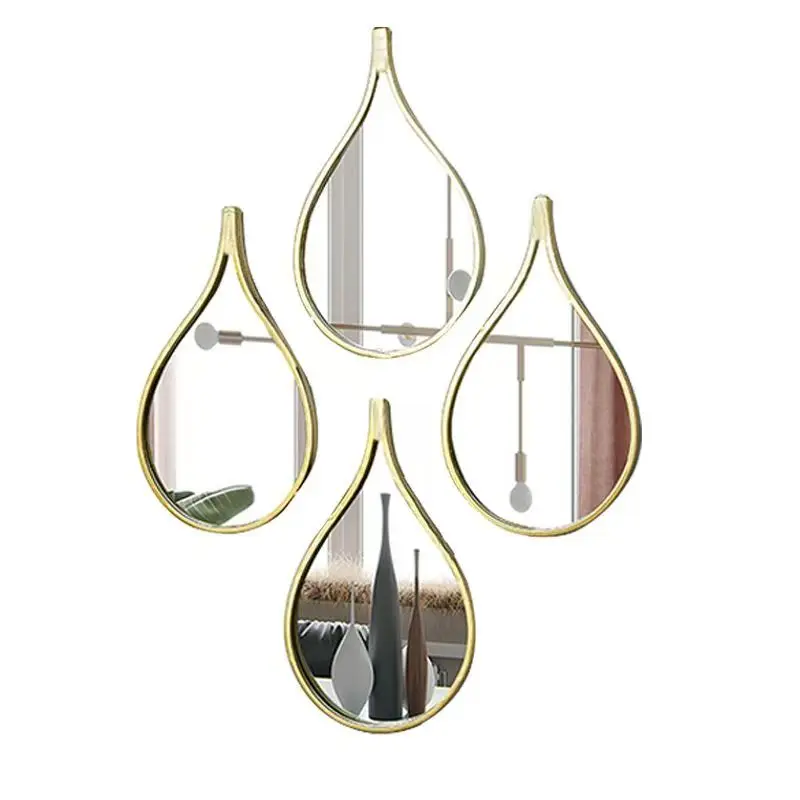 36X20cm set 4 Simple European and American retro hanging mirror high-end atmospheric bathroom toilet makeup  mirror decoration