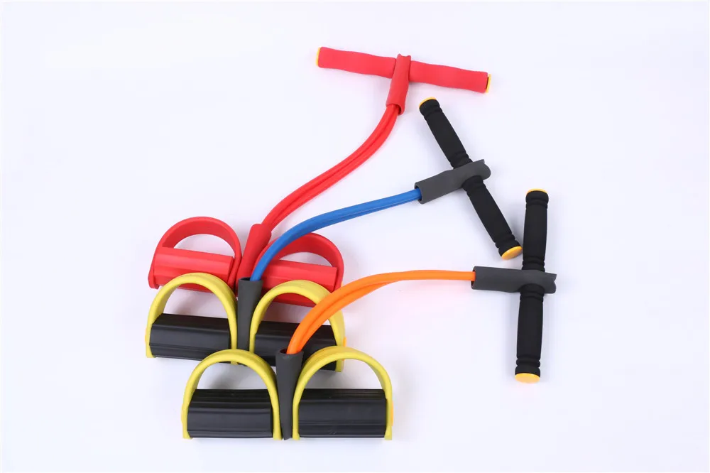 Yoga Fitness Body Trimmer Foot Multi-function Tension Sit-up Pull Rope 6 Tube Elastic Resistance Bands Gym Latex High Cali