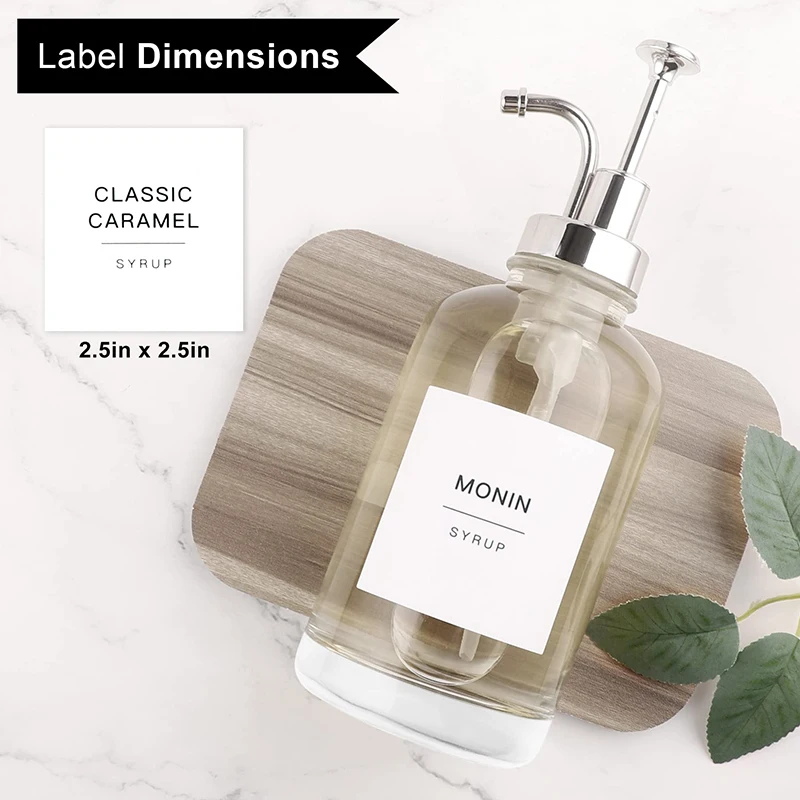 Wholesale Glass Coffee Syrup Dispenser Bottles 84 Coffee Syrup Labels for Coffee Bar Accessories Kitchen Spice Tools