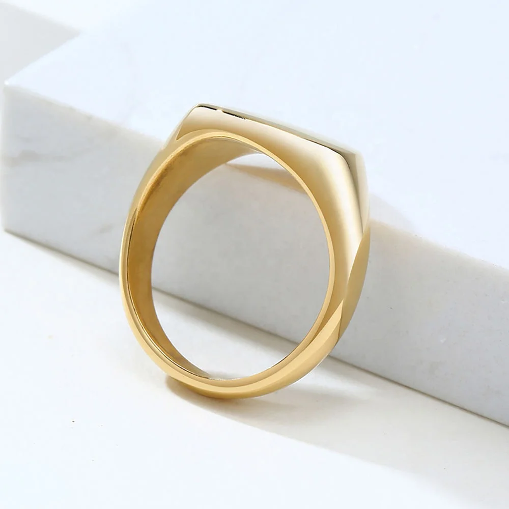 Фабричная Мода Оптовая торговля Выгравированные слова 18 k золото мужские пустые перстень кольцо для