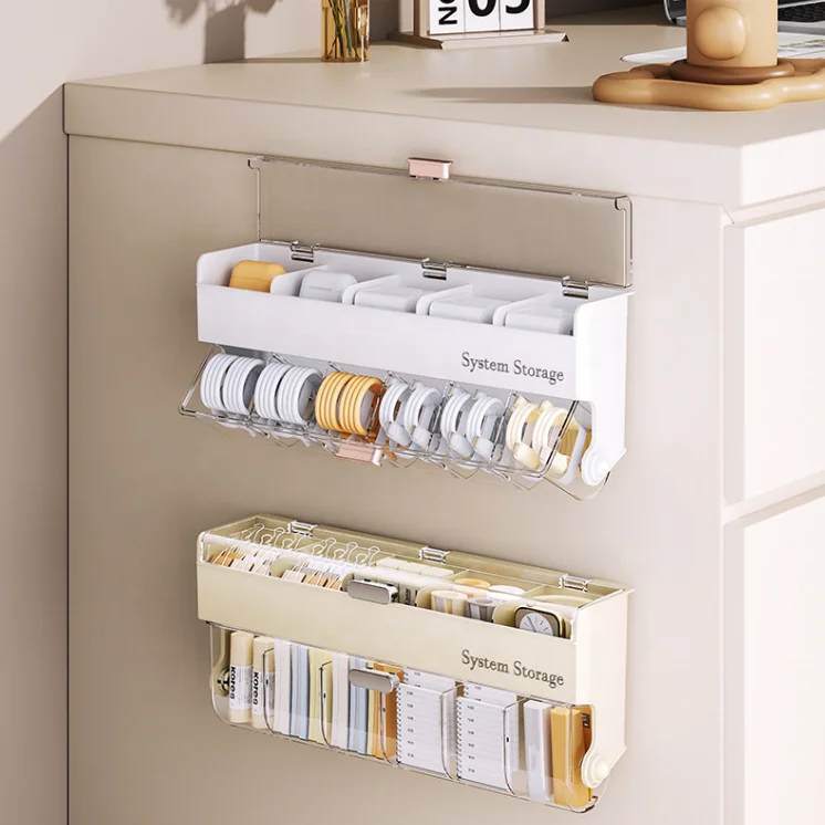 Cell Acrylic Self Adhesive Anti Dust Boxes for Clothes Lingerie Ties Underwear Wall Mount plastic cloth organizer drawer