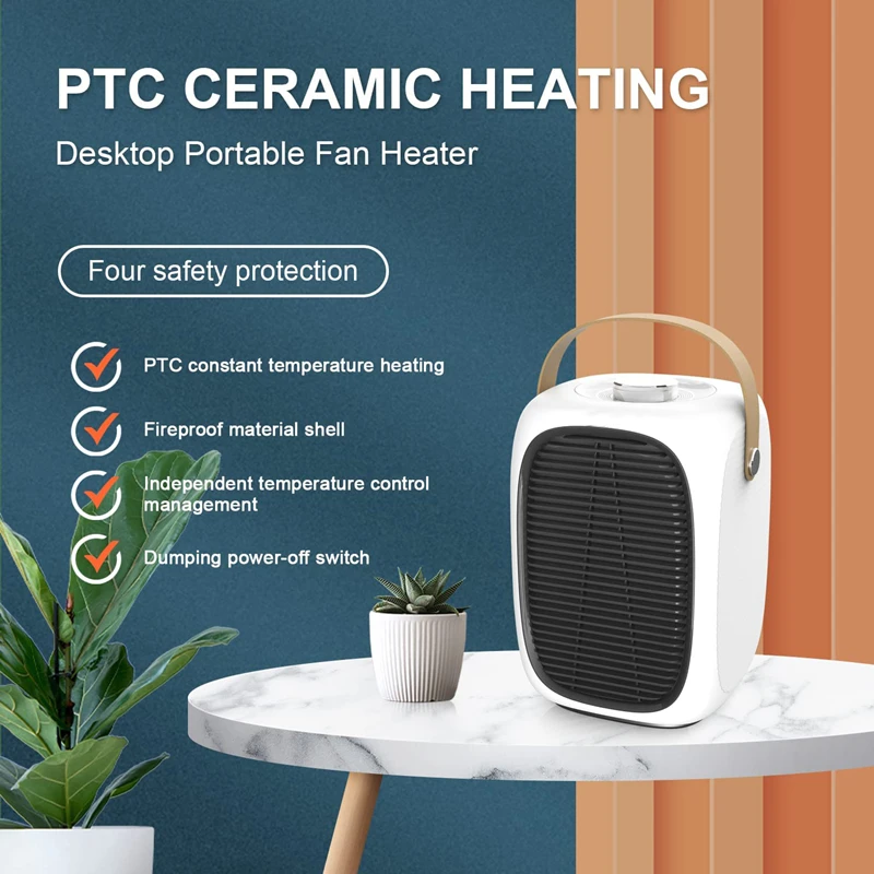 2022 New Design 1000W Winter Heating Plug In Portable Home Office Use  Electric Fan Heater