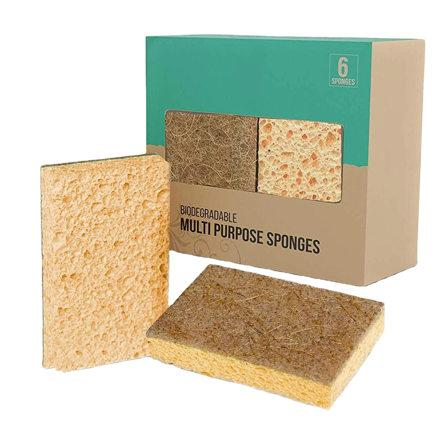 Zero Waste Eco-Friendly Cleaning Sponge Kitchen Dish Cleaning Sponge 6-pack Product Coconut Fiber Household Cleaning Scrubber