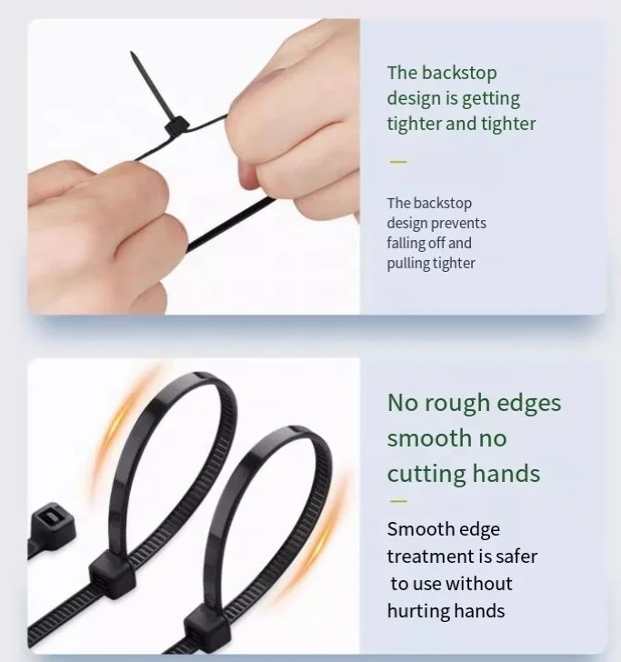 2.5x100mm/200x4.8mm Black Reusable PA66 Releasable Plastic Nylon Cable Ties