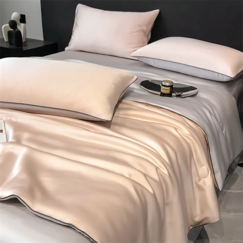 Soft Cooling Duvet Cover King Size-100% Tencel Lyocell Duvet Cover Set(4 Pieces)