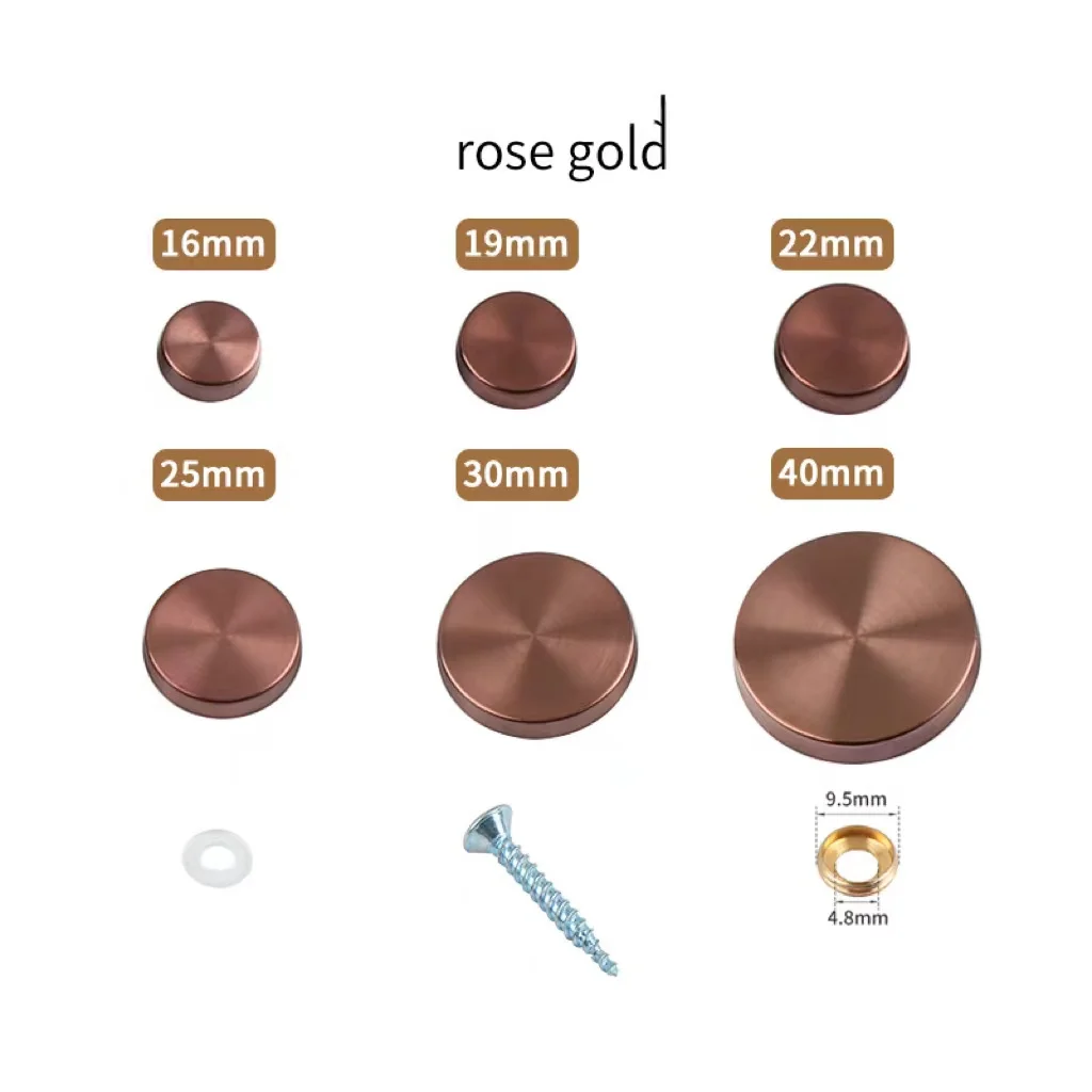 Hot Sale Smt Round Advertising Nail Led Sign Holder Dowel Glass Snap-top Wall Mount Aluminium Rounds Stainless Blind Standoff