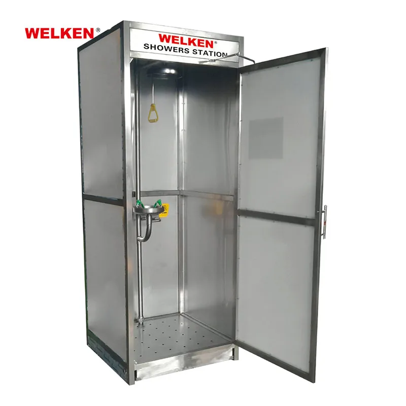 Customized ODM SS304 316 Emergency EyeFace Wash Enclosed Eye Wash Cabin Safety Shower With Eyewash Fountain