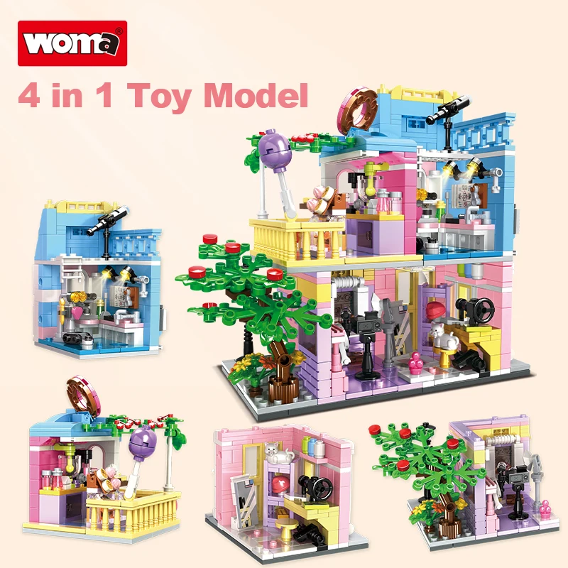 WOMA TOYS C0255 Kids Educational Assemble DIY House Moc Building Blocks Brick Set Toy
