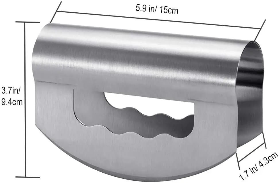 Double Blade-Stainless Steel Mezzaluna Salad Chopper With Protective Cover