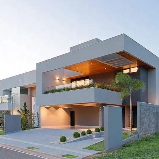 prefab 120m2 modern style house with steel structure