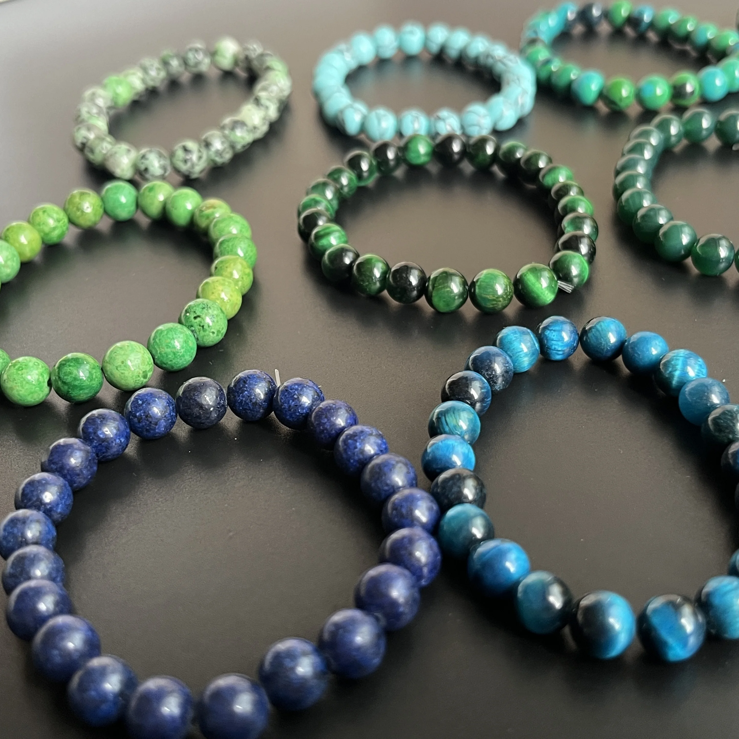 Natural Stone Crystal Jade Beaded Elastic Bracelet Customized yoga energy healing crystal bracelet jewelry for men  women