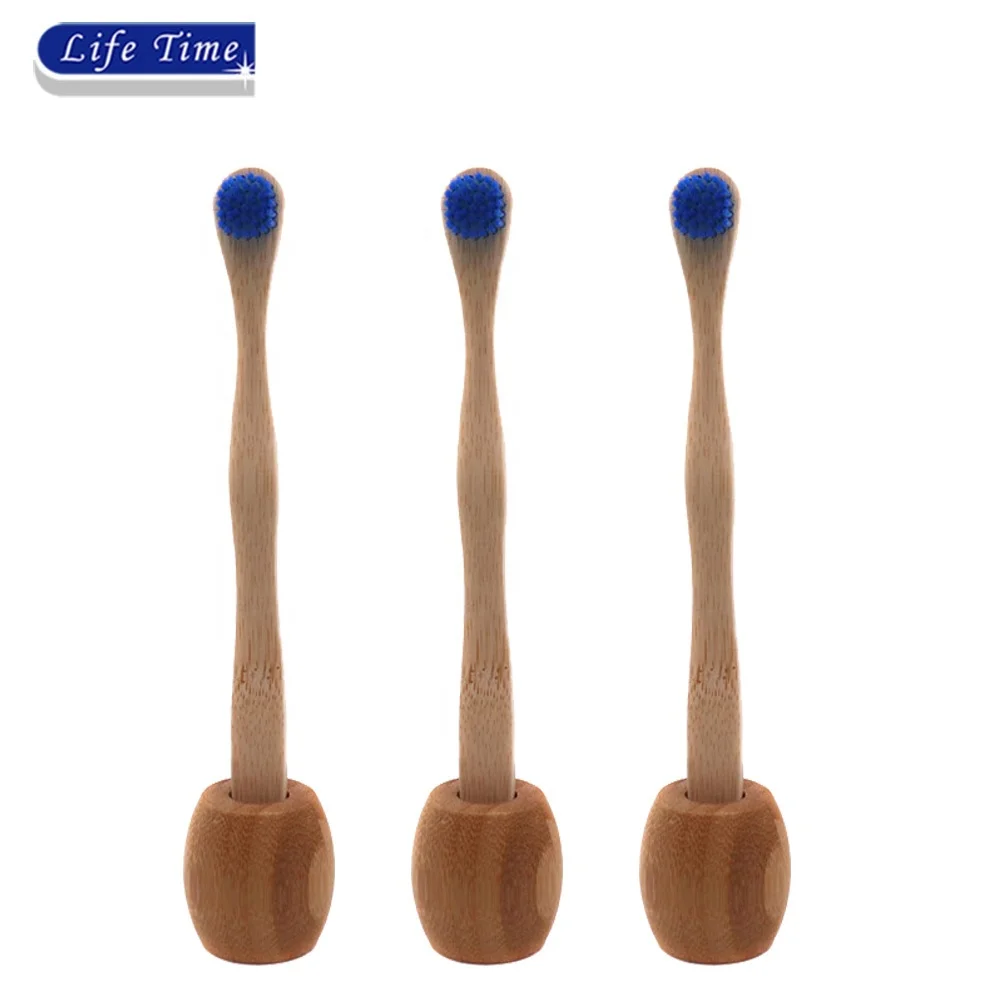 
round toothbrush round bamboo tongue cleaner brush 
