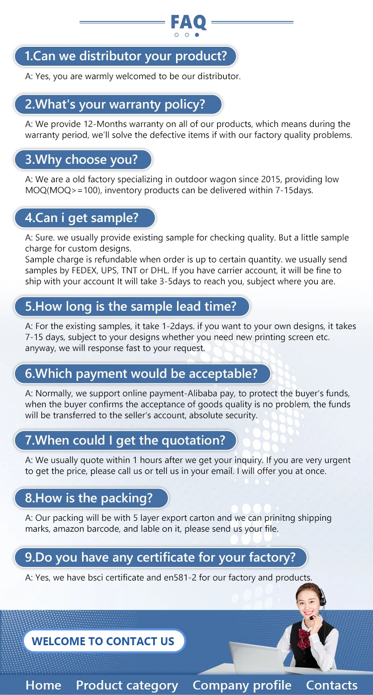 Hot Sale FW002 Outdoor Camping Galley Portable Wagon Fold Up Luggage Trolley Cart for Shopping